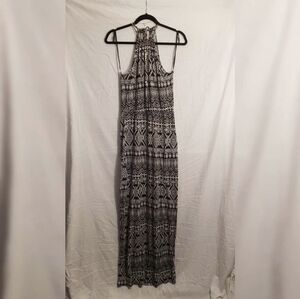 Forever 21 Black and White Geometric Halter Maxi Dress